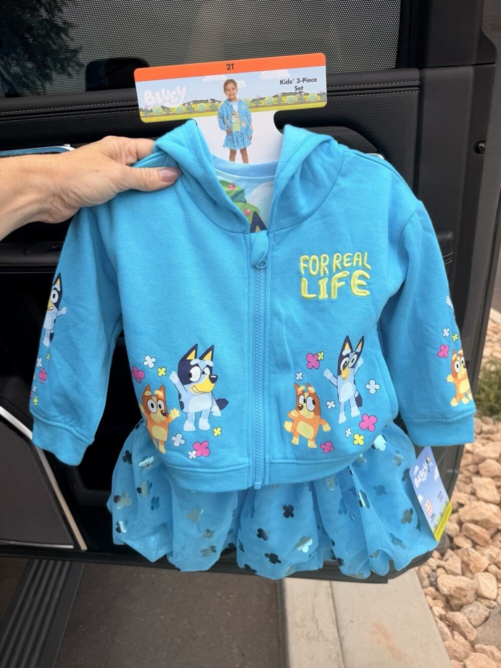 2T Bluey Girls 3-pc Skirt Set Shirt Hoodie Jacket Clothes Fall Winter
